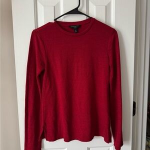 Banana Republic Crimson Red Long Sleeve Crewneck Top